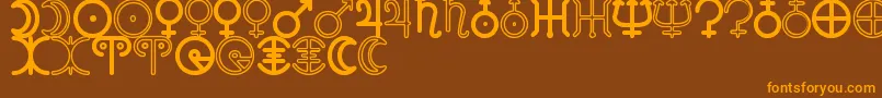 AstronomicSignsSt Font – Orange Fonts on Brown Background