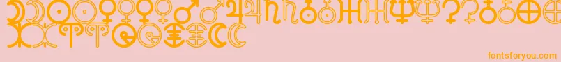 AstronomicSignsSt Font – Orange Fonts on Pink Background