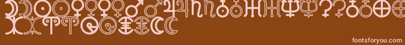 フォントAstronomicSignsSt – 茶色の背景にピンクのフォント