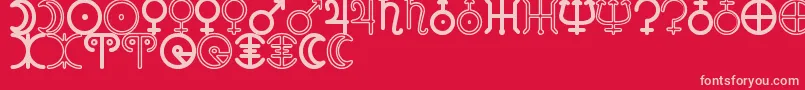 AstronomicSignsSt Font – Pink Fonts on Red Background