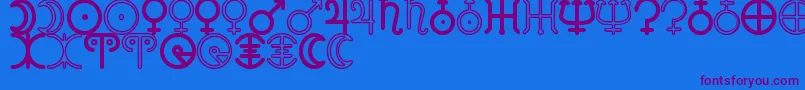 AstronomicSignsSt Font – Purple Fonts on Blue Background