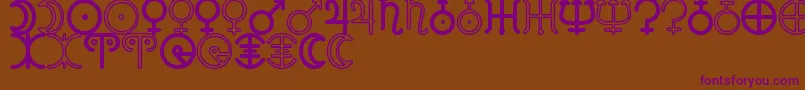 AstronomicSignsSt Font – Purple Fonts on Brown Background