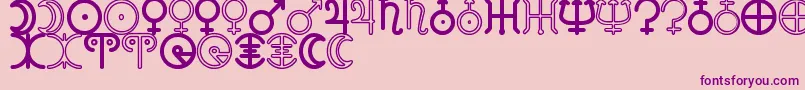 AstronomicSignsSt Font – Purple Fonts on Pink Background