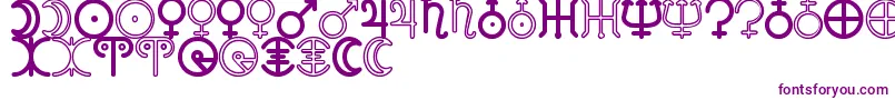 Шрифт AstronomicSignsSt – фиолетовые шрифты на белом фоне