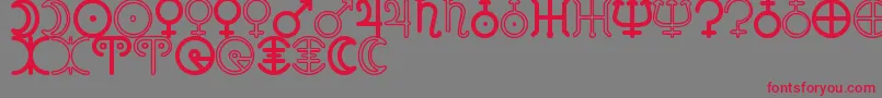 AstronomicSignsSt Font – Red Fonts on Gray Background