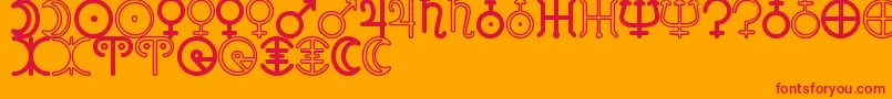 AstronomicSignsSt Font – Red Fonts on Orange Background