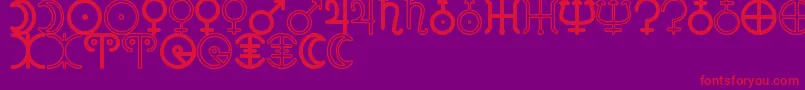 AstronomicSignsSt Font – Red Fonts on Purple Background
