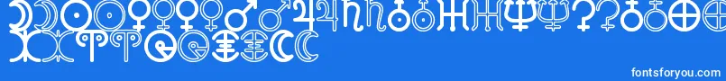 AstronomicSignsSt Font – White Fonts on Blue Background
