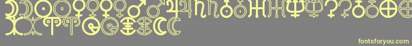 AstronomicSignsSt Font – Yellow Fonts on Gray Background