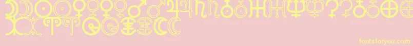 AstronomicSignsSt Font – Yellow Fonts on Pink Background