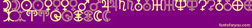 AstronomicSignsSt Font – Yellow Fonts on Purple Background