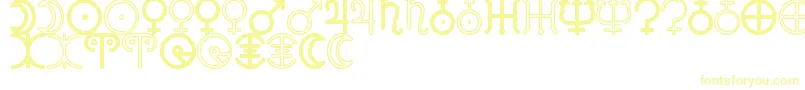 AstronomicSignsSt Font – Yellow Fonts on White Background