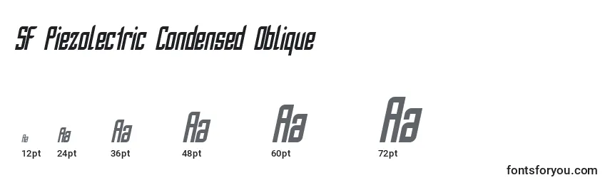 Размеры шрифта SF Piezolectric Condensed Oblique