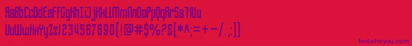フォントSF Piezolectric Condensed – 赤い背景に紫のフォント