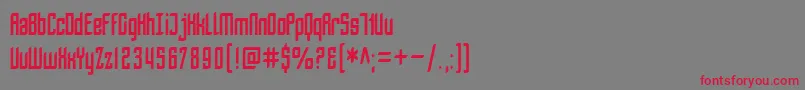フォントSF Piezolectric Condensed – 赤い文字の灰色の背景