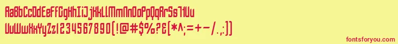 SF Piezolectric Condensed Font – Red Fonts on Yellow Background