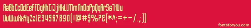 SF Piezolectric Condensed Font – Yellow Fonts on Red Background