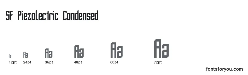Größen der Schriftart SF Piezolectric Condensed