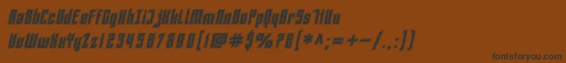 Czcionka SF Piezolectric Inline Oblique – czarne czcionki na brązowym tle