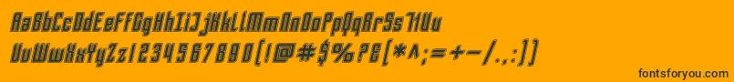 SF Piezolectric Inline Oblique-Schriftart – Schwarze Schriften auf orangefarbenem Hintergrund