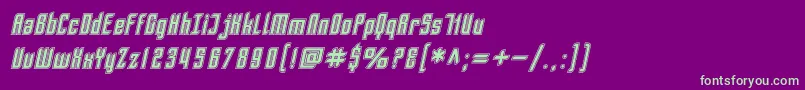 SF Piezolectric Inline Oblique Font – Green Fonts on Purple Background