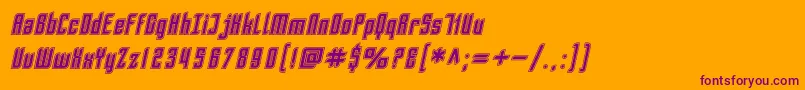 SF Piezolectric Inline Oblique Font – Purple Fonts on Orange Background