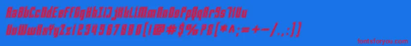 SF Piezolectric Inline Oblique Font – Red Fonts on Blue Background