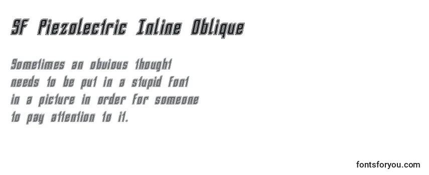 Schriftart SF Piezolectric Inline Oblique