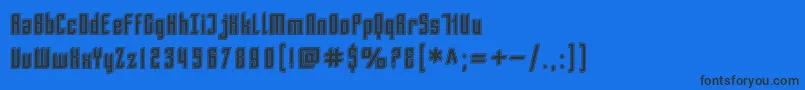 フォントSF Piezolectric Inline – 黒い文字の青い背景