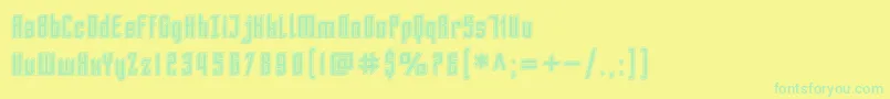 SF Piezolectric Inline Font – Green Fonts on Yellow Background