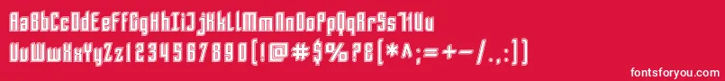 SF Piezolectric Inline Font – White Fonts on Red Background