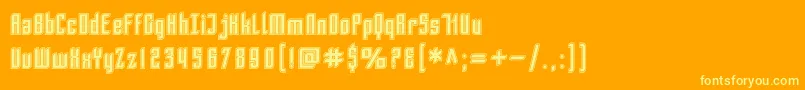 SF Piezolectric Inline Font – Yellow Fonts on Orange Background