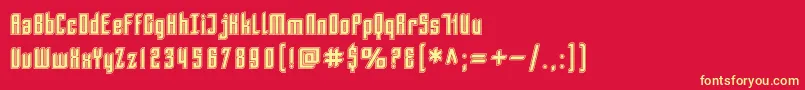 SF Piezolectric Inline Font – Yellow Fonts on Red Background