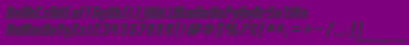 SF Piezolectric SFX Oblique-Schriftart – Schwarze Schriften auf violettem Hintergrund