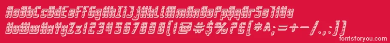 SF Piezolectric SFX Oblique Font – Pink Fonts on Red Background