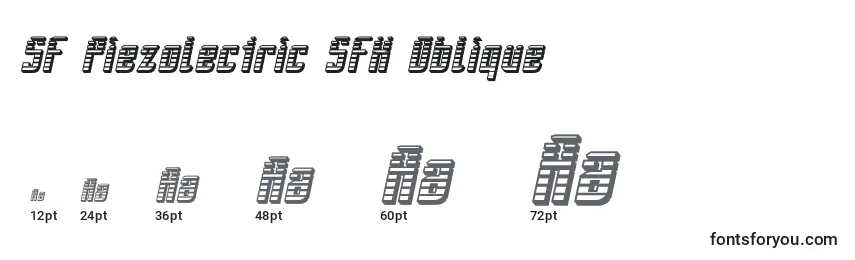 Größen der Schriftart SF Piezolectric SFX Oblique