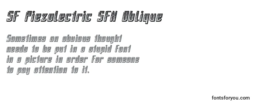 Überblick über die Schriftart SF Piezolectric SFX Oblique