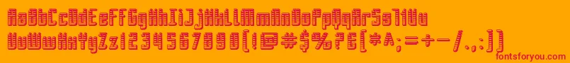 SF Piezolectric SFX-Schriftart – Rote Schriften auf orangefarbenem Hintergrund