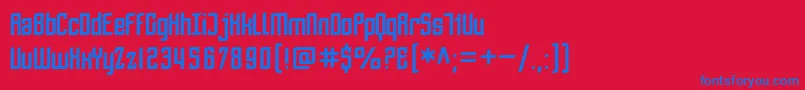SF Piezolectric-fontti – siniset fontit punaisella taustalla
