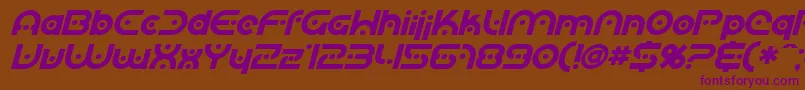 SF Planetary Orbiter Bold Italic Font – Purple Fonts on Brown Background