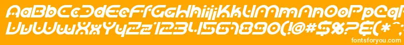 SF Planetary Orbiter Bold Italic Font – White Fonts on Orange Background
