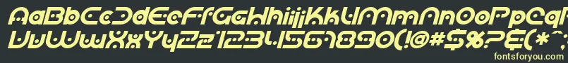 SF Planetary Orbiter Bold Italic Font – Yellow Fonts on Black Background