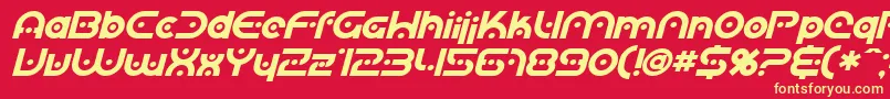 SF Planetary Orbiter Bold Italic Font – Yellow Fonts on Red Background