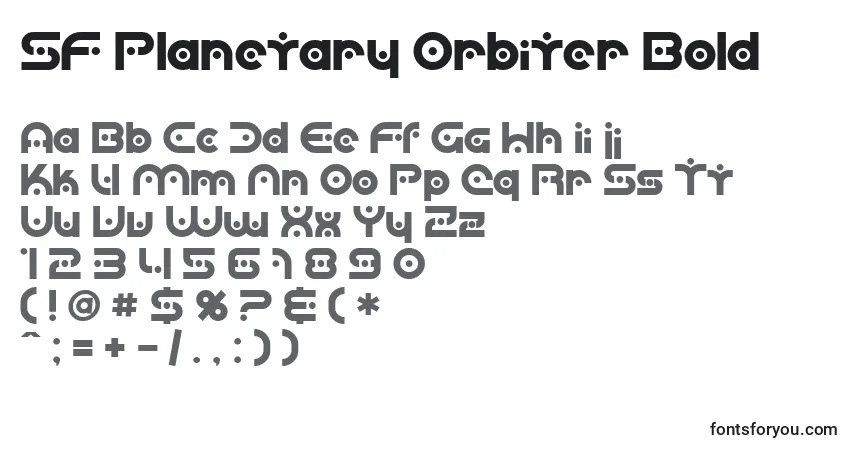 Шрифт SF Planetary Orbiter Bold – алфавит, цифры, специальные символы