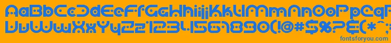 SF Planetary Orbiter Bold Font – Blue Fonts on Orange Background