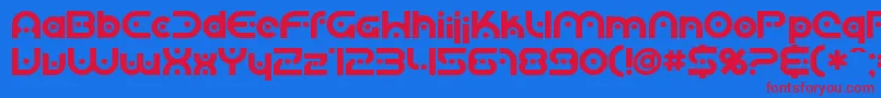 SF Planetary Orbiter Bold Font – Red Fonts on Blue Background