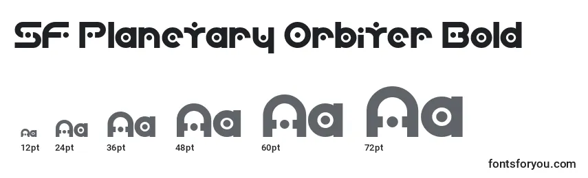 Größen der Schriftart SF Planetary Orbiter Bold