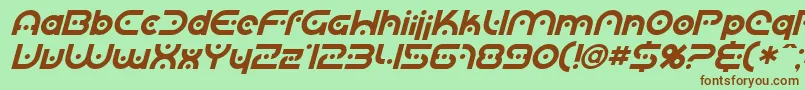 SF Planetary Orbiter Italic Font – Brown Fonts on Green Background