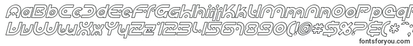 SF Planetary Orbiter Outline Italic-Schriftart – Großbuchstabenschriften