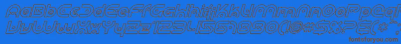 Police SF Planetary Orbiter Outline Italic – polices brunes sur fond bleu